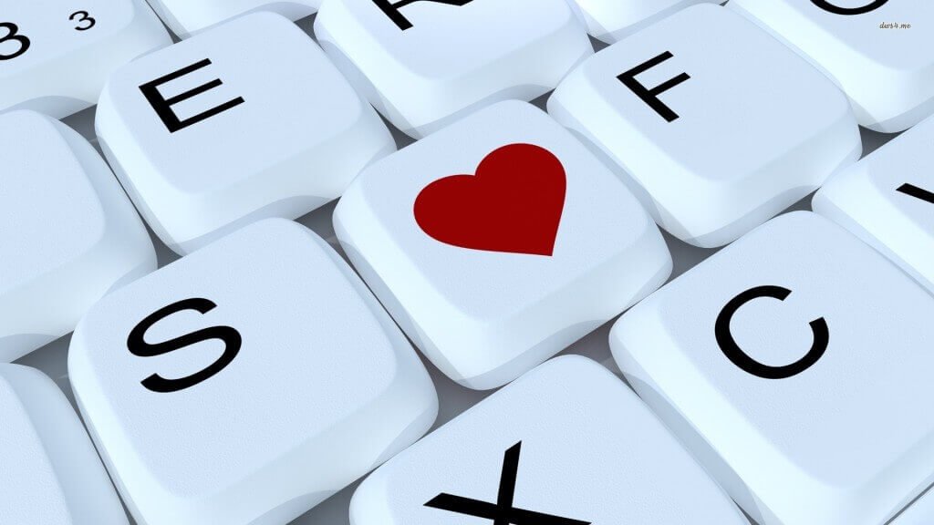 heart on a keyboard depicting hotel guests like marketing campaigns which match their wish list