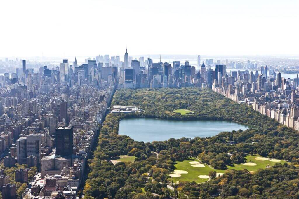 New York skyline showing mix of hotel, business, residences and Central Park