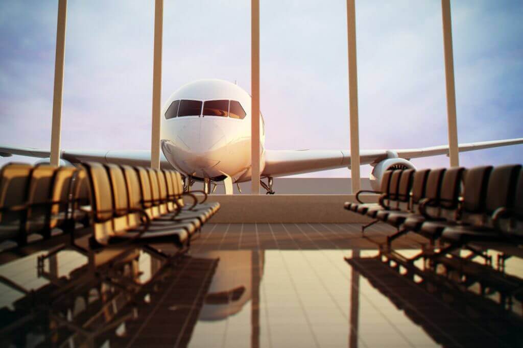 empty airport lounge showing challenges around travel with low passenger demand