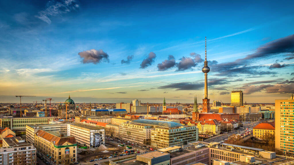 berlin skyline with office and hotel buildings