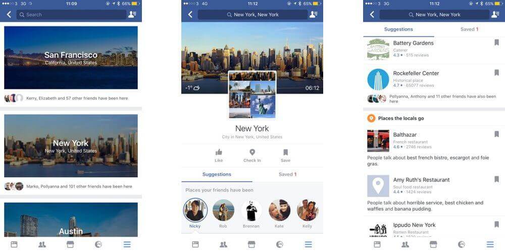 Facebook Adds 'City Guides' Travel Planner