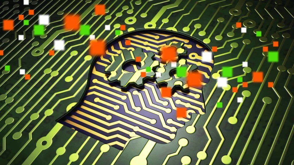 shape of a head carved into a circuit board reflecting the impact ai can have to boost consumer marketing