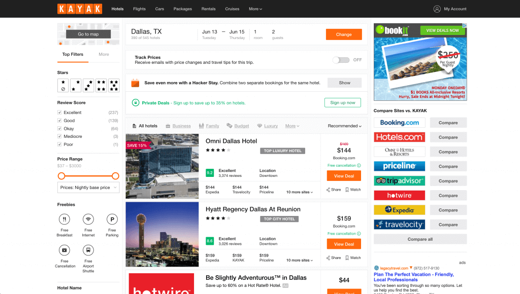 Metasearch Players Kayak and TripAdvisor Testing New Interfaces