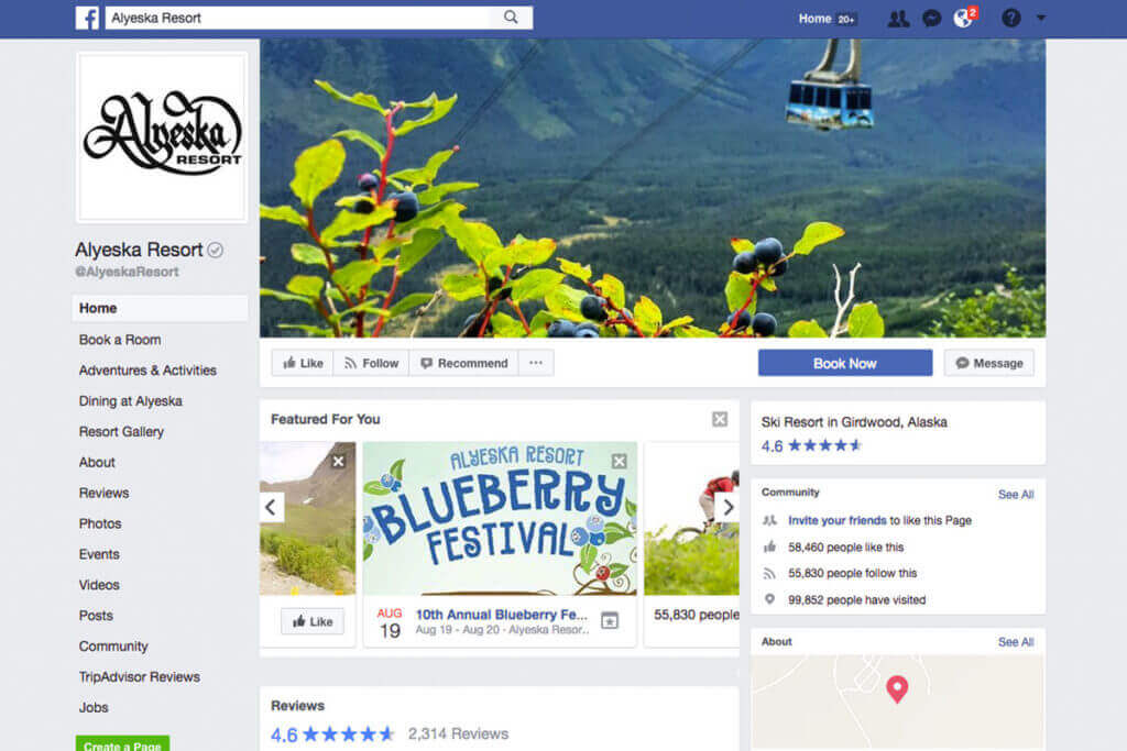 facebook hotel business page