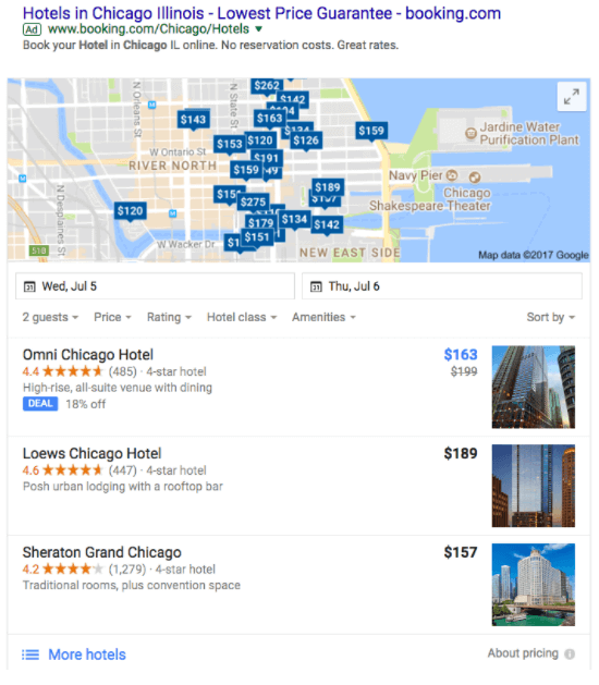 google my business listing map