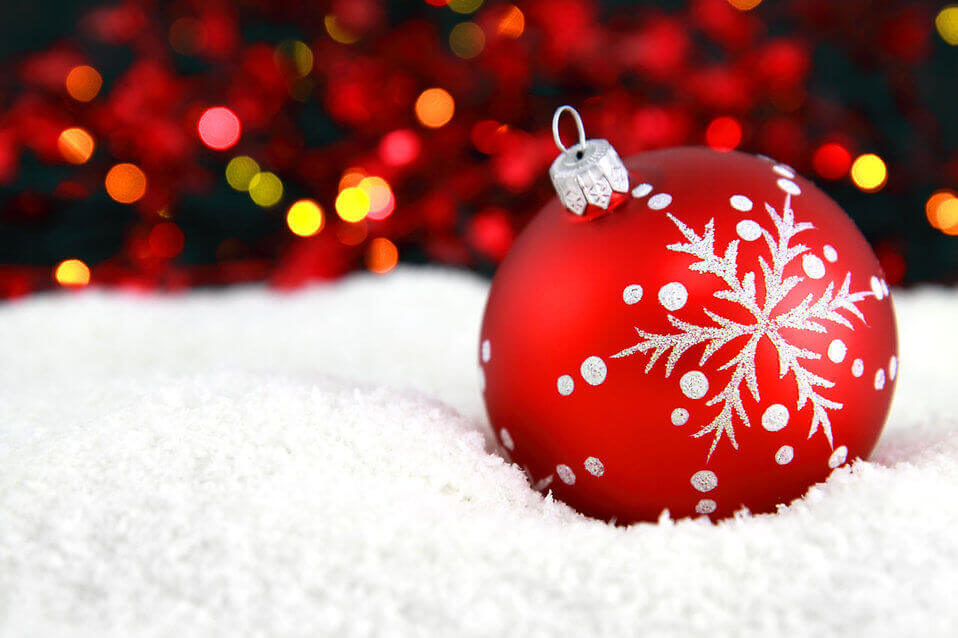 christmas bauble reflecting the change in seasonal mood