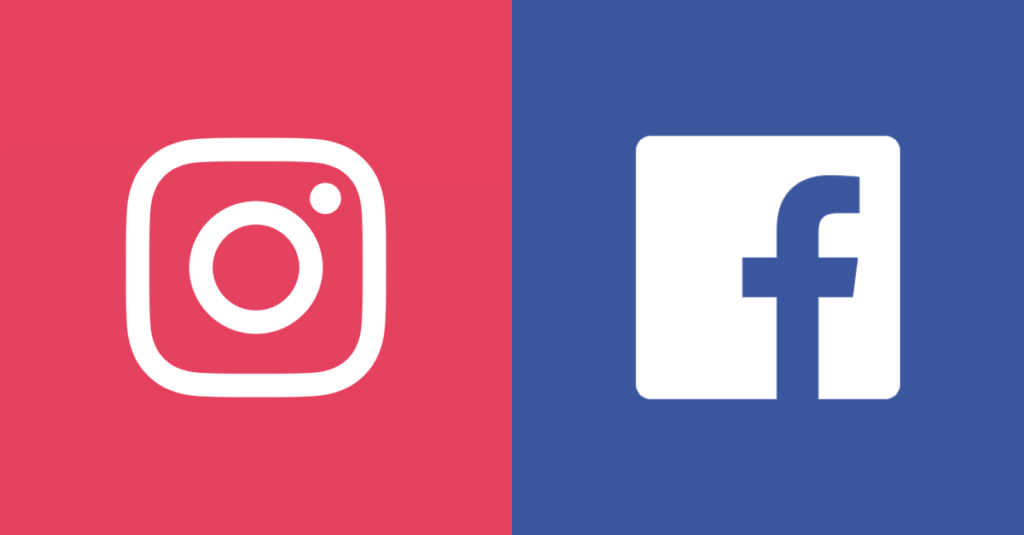 facebook and instagram logos representing two social media companies who have entered the restaurant reservation space with their reserve button