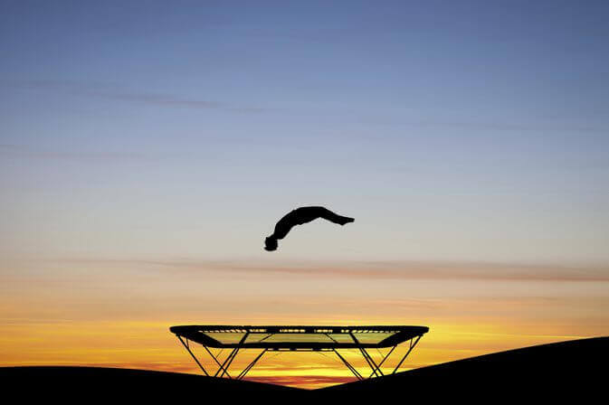 trampoline bouncing reflecting travel marketing rebound