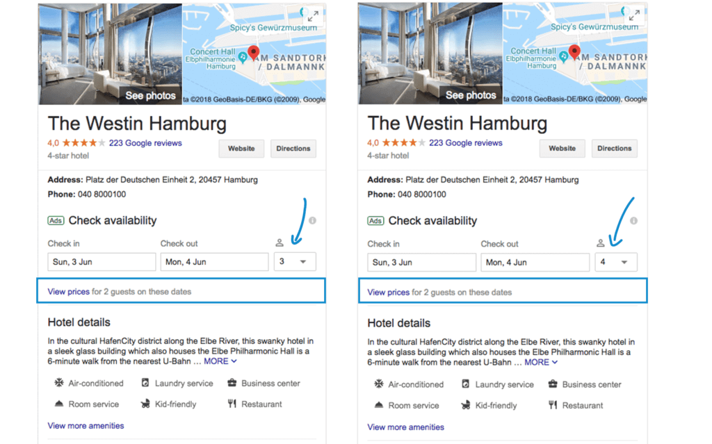 Google Hotel Ads Triple Occupancy