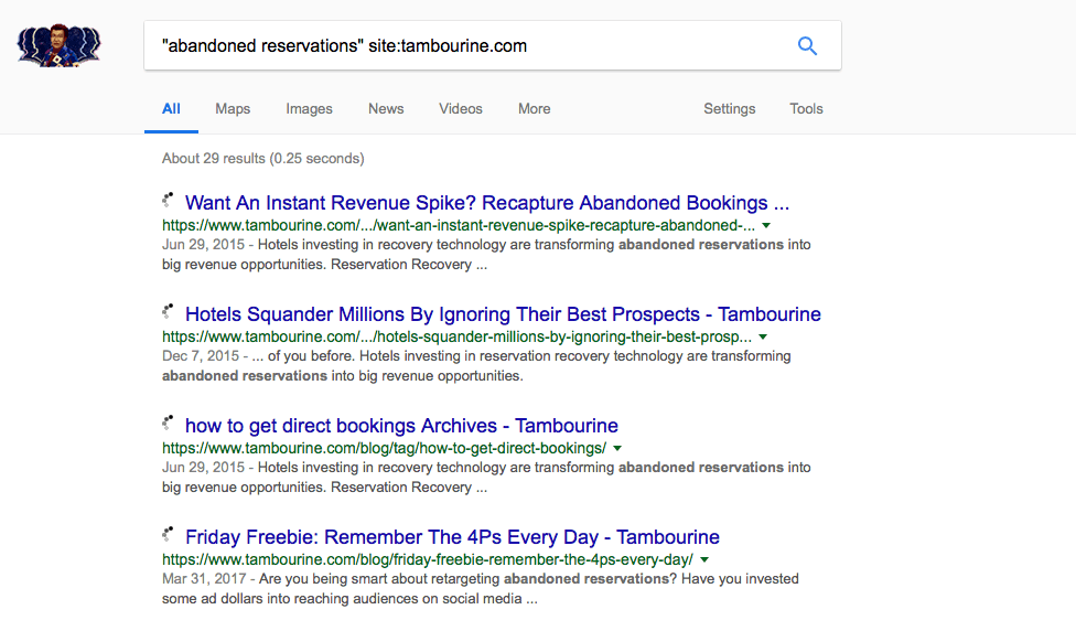 google specific website search