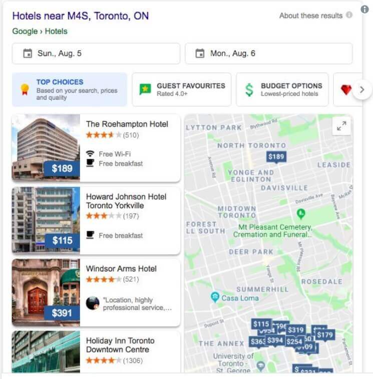 Google Hotel Results New Design