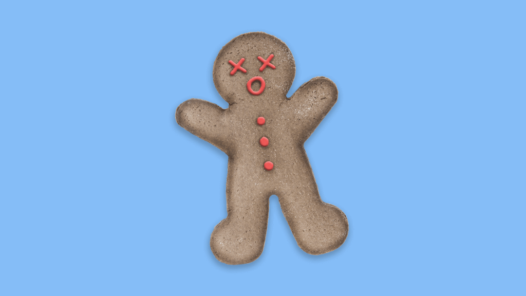 gingerbread man with crosses for eyes reflecting changes to cookies and google analytics