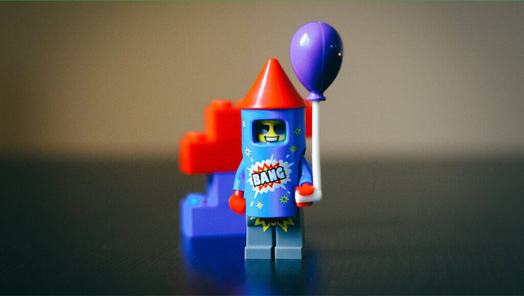 lego character in the shape of a rocket reflecting need for hotels to boost positive reviews