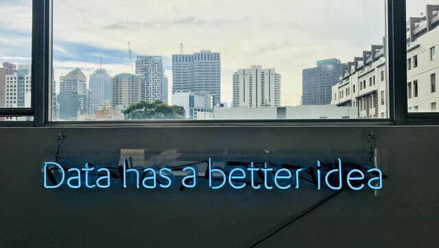 words about data under a window ledge reflecting the importance for revenue managers of developing a data driven forecast