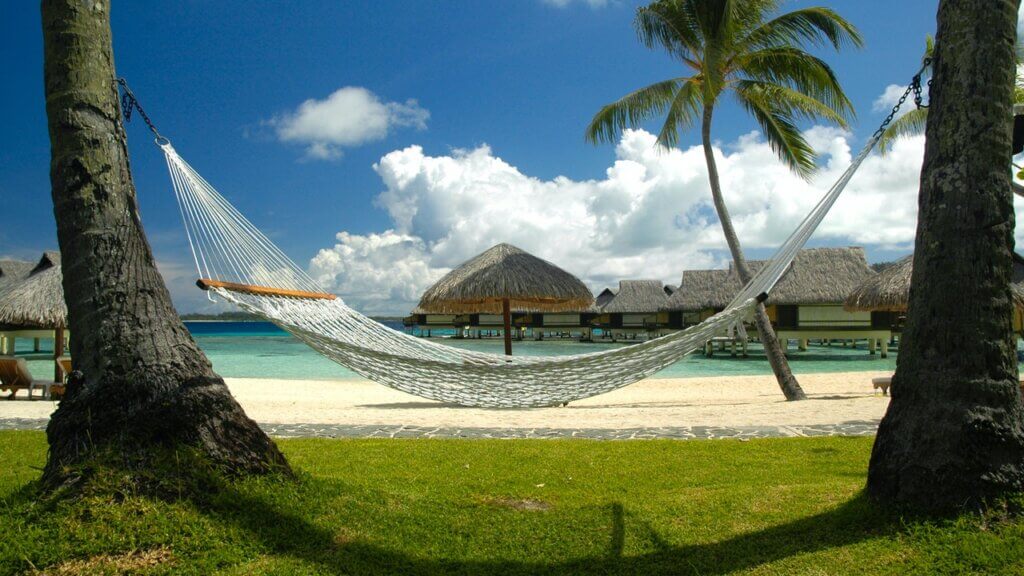 hammock on a beach reflecting the current travel demand for laid back luxe life and blowing the budget travel