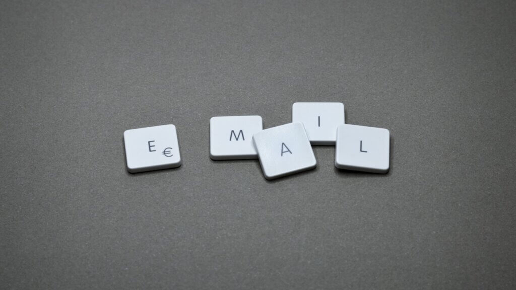 the word email spelt out in letters