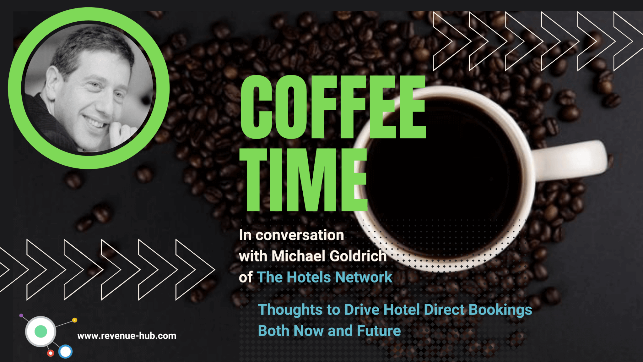 michael goldrich the hotels network video interview thumbnail for coffee time discussion about thoughts on hotel direct bookings now and future