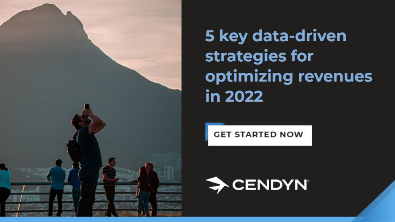 Cendyn guide 5 data driven strategies for optimizing revenue in 2022 thumbnail image revenue hub resource section