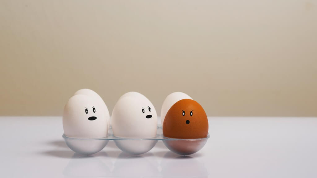 one different egg reflecting the power of originality in marketing