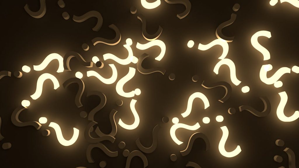 question marks illustrating how Perplexity uses AI to anticipate and answer user queries, offering intelligent, contextual responses