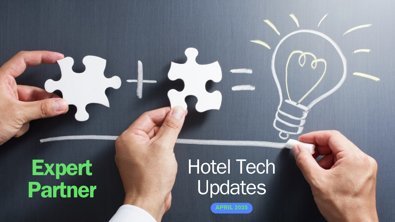 image of two jigsaw pieces and a lightbulb for an article about our expert partner hotel tech updates for April 2025