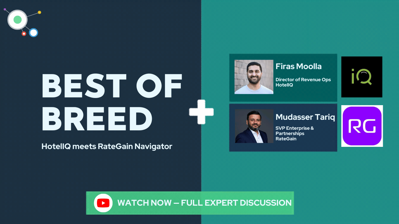 thumbnail image for video discussion with hoteliq and rategain about why a partnership between best of breed solutions is better than all in one platforms